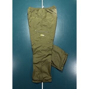 Vintage Y2K Nike Track Pants Men XL Olive Green Baggy Wide Leg Cargo Pocket Rare